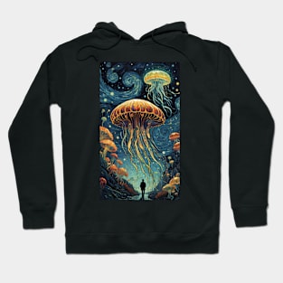 Starry Night Serenade: Van Gogh-Inspired Jellyfish Delight Hoodie